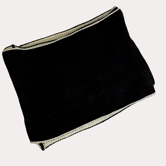 Steve Madden Infinity Scarf Sweater Knit Black Beige OS am - Picture 2 of 9